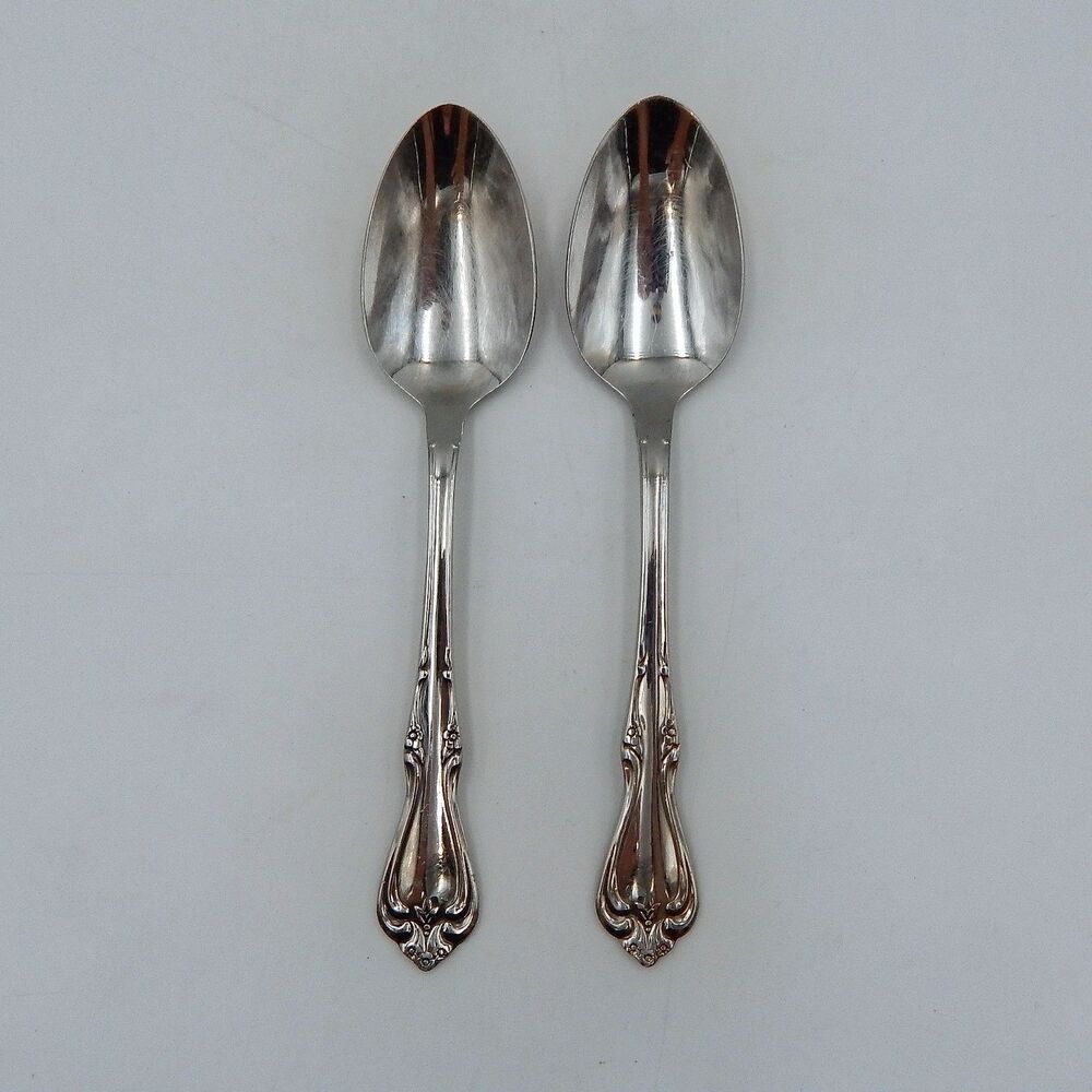 All American by Oneida Briarwood Stainless Flatware Dessert Teaspoons Lot of 2